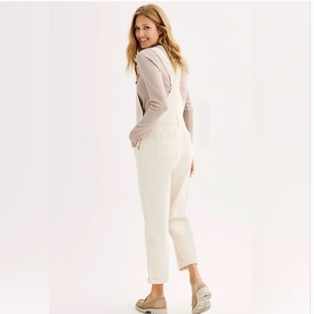Sonoma Off White‎ Painter Carpenters Pants Overalls Size M Retro Festival Boho